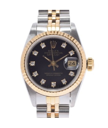 ROLEX Datejust 10P diamond 69173G Ladies YG / SS watch self-winding black dial vous aussi creer 