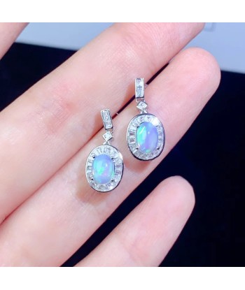 Sterling Silver Natural Opal Earrings for Women acheter en ligne