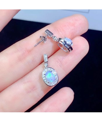 Sterling Silver Natural Opal Earrings for Women acheter en ligne