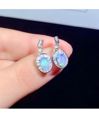 Sterling Silver Natural Opal Earrings for Women acheter en ligne