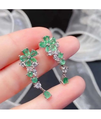 Sterling Silver Emerald Drop Earrings Venez découvrir notre 