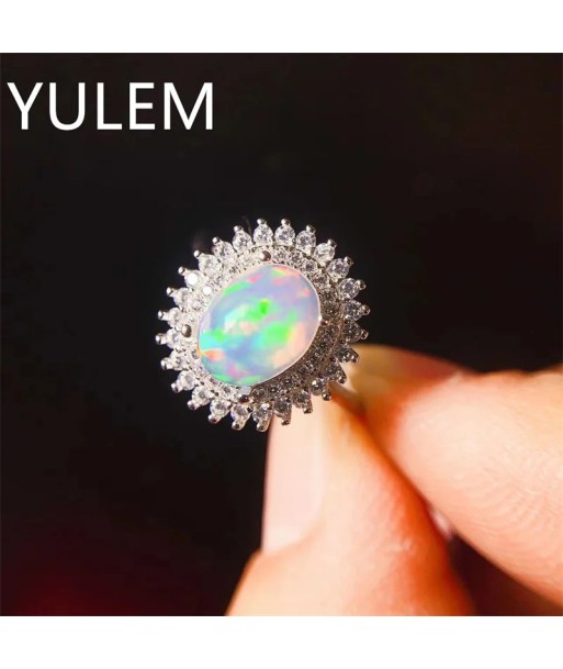 Sterling Silver Natural Opal Ring for Woman livraison et retour toujours gratuits