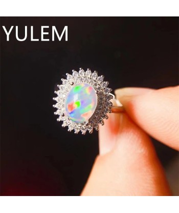 Sterling Silver Natural Opal Ring for Woman livraison et retour toujours gratuits