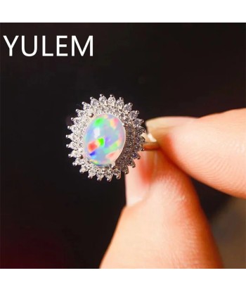 Sterling Silver Natural Opal Ring for Woman livraison et retour toujours gratuits