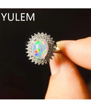 Sterling Silver Natural Opal Ring for Woman livraison et retour toujours gratuits