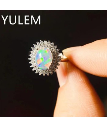 Sterling Silver Natural Opal Ring for Woman livraison et retour toujours gratuits