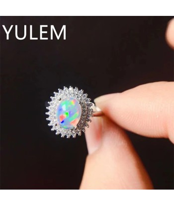 Sterling Silver Natural Opal Ring for Woman livraison et retour toujours gratuits