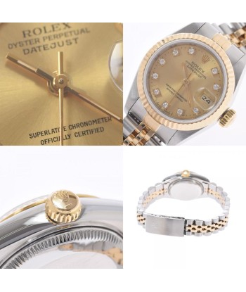 ROLEX Datejust 10P diamond 69173G Ladies YG / SS watch self-winding champagne dial est présent 