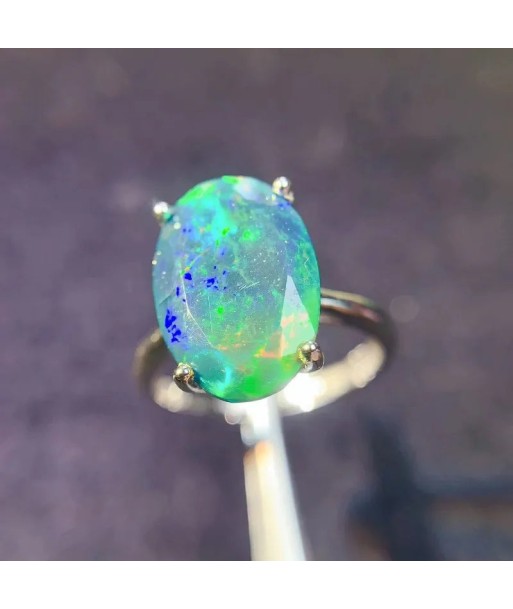 925 Sterling Silver Black Opal Ring for Women Vous souhaitez 