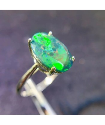 925 Sterling Silver Black Opal Ring for Women Vous souhaitez 