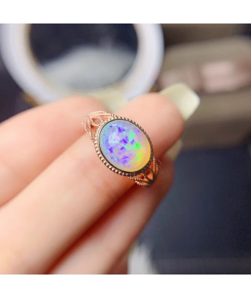 925 Silver White Opal Ring for Women pas chere