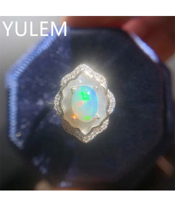 925 Silver Natural White Opal Ring for Woman Par le système avancé 