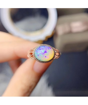 925 Silver White Opal Ring for Women pas chere