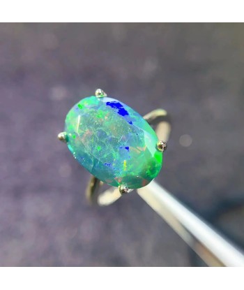 925 Sterling Silver Black Opal Ring for Women Vous souhaitez 