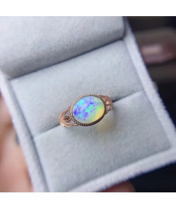 925 Silver White Opal Ring for Women pas chere