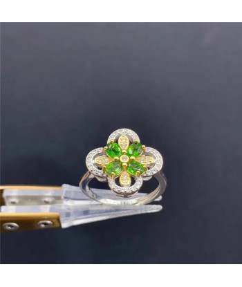 Sterling Silver Princess Cut Diopside Rings for Women 2 - 3 jours ouvrés.