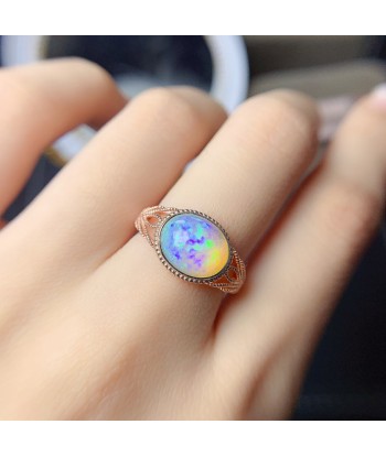 925 Silver White Opal Ring for Women pas chere