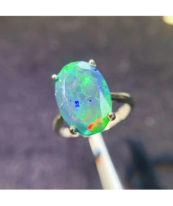 925 Sterling Silver Black Opal Ring for Women Vous souhaitez 