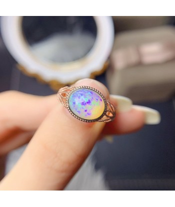 925 Silver White Opal Ring for Women pas chere