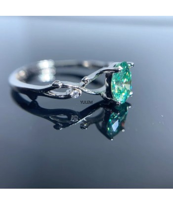 925 Sterling Silver 1.00ct Green Moissanite Diamond Ring for Women Le MVP de beaucoup