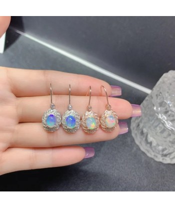 Sterling Silver Natural Opal Earring for Women livraison et retour toujours gratuits