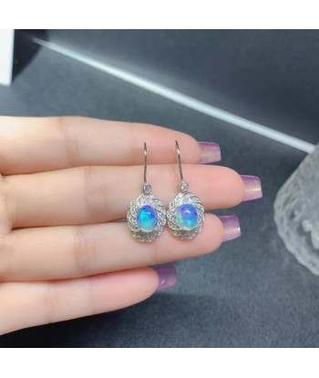 Sterling Silver Natural Opal Earring for Women livraison et retour toujours gratuits