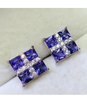 18K Gold Plated Silver Tanzanite Studs for Women de technologie