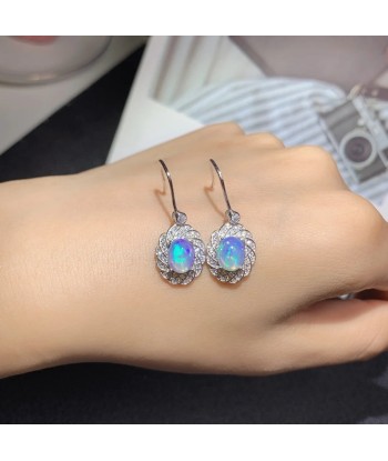 Sterling Silver Natural Opal Earring for Women livraison et retour toujours gratuits