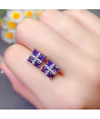 18K Gold Plated Silver Tanzanite Studs for Women de technologie