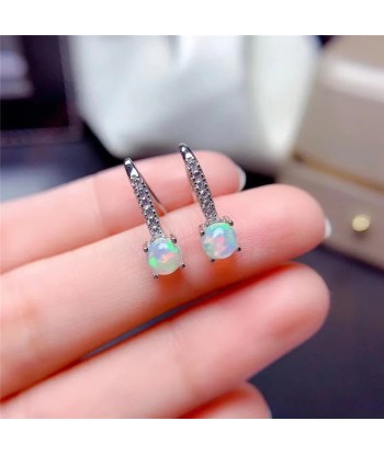 925 Silver 5x5mm Natural Opal Earrings for Women Toutes les collections ici