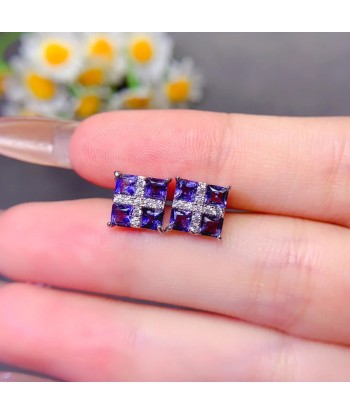 18K Gold Plated Silver Tanzanite Studs for Women de technologie