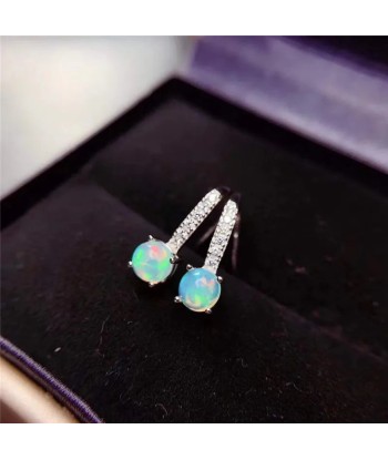 925 Silver 5x5mm Natural Opal Earrings for Women Toutes les collections ici