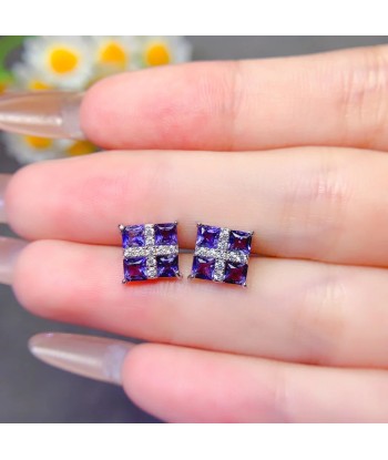 18K Gold Plated Silver Tanzanite Studs for Women de technologie