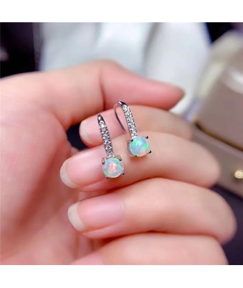 925 Silver 5x5mm Natural Opal Earrings for Women Toutes les collections ici