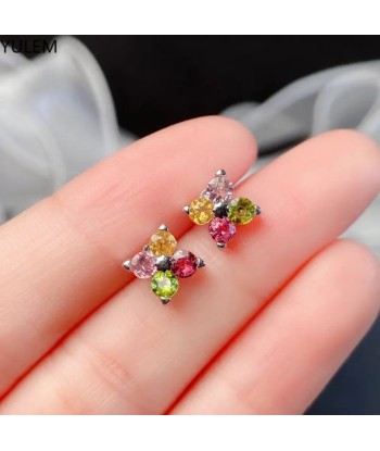 Sterling Silver Tourmaline Stud Earrings for Women livraison et retour toujours gratuits