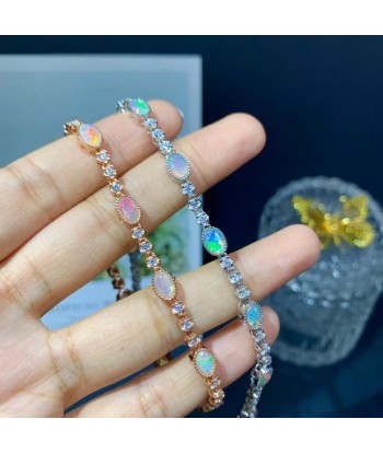 925 Sterling Silver Natural Opal Bracelet for Women du meilleur 