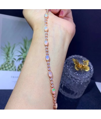 925 Sterling Silver Natural Opal Bracelet for Women du meilleur 