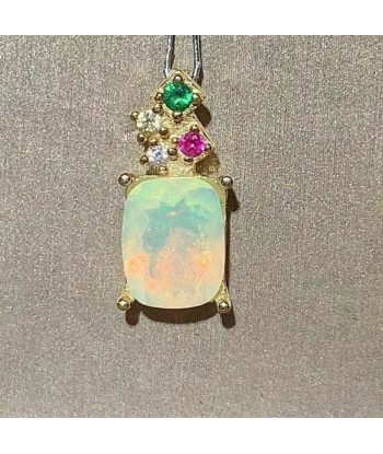 Sterling Silver Natural Opal Pendant for Women france