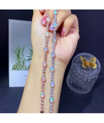 925 Sterling Silver Natural Opal Bracelet for Women du meilleur 