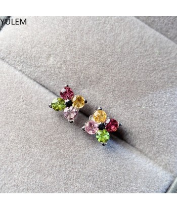 Sterling Silver Tourmaline Stud Earrings for Women livraison et retour toujours gratuits