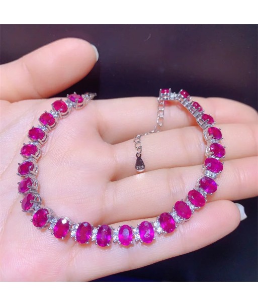 Sterling Silver 925 Natural Ruby Bracelet for Women votre restaurant rapide dans 