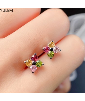 Sterling Silver Tourmaline Stud Earrings for Women livraison et retour toujours gratuits