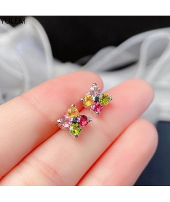 Sterling Silver Tourmaline Stud Earrings for Women livraison et retour toujours gratuits