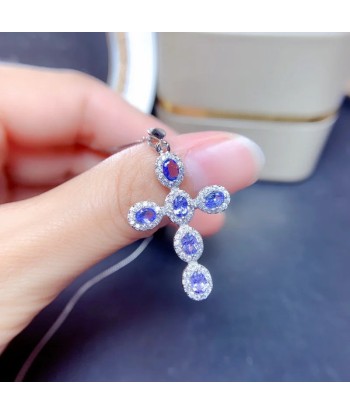 Sterling Silver Tanzanite Necklace for Women. plus qu'un jeu 