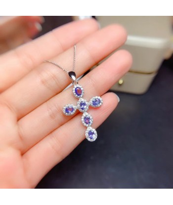 Sterling Silver Tanzanite Necklace for Women. plus qu'un jeu 