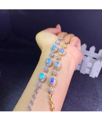 Sterling Silver Natural Opal Tennis Bracelet for Women acheter en ligne