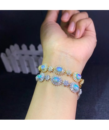 Sterling Silver Natural Opal Tennis Bracelet for Women acheter en ligne