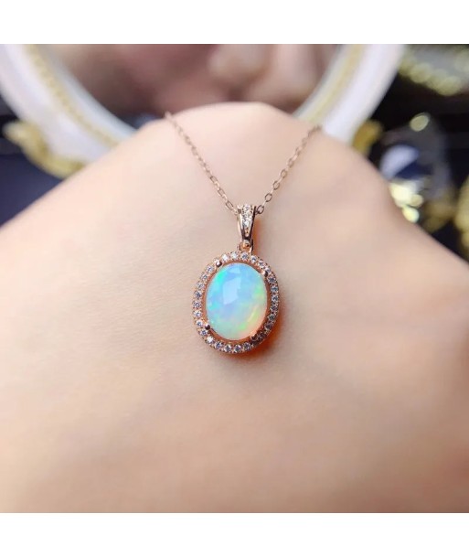 925 Sterling Silver Opal Pendant for Women brillant des détails fins