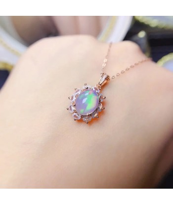 925 Sterling Silver Opal Pendant for Women brillant des détails fins