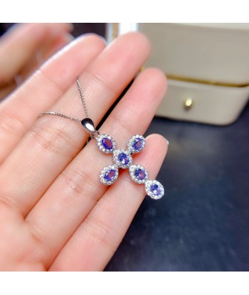 Sterling Silver Tanzanite Necklace for Women. plus qu'un jeu 